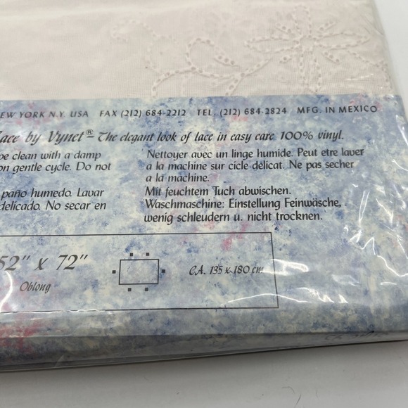 Vintage Battenburg White Lace With‎ Vinyl Back Tablecloth 52" X 72" Oblong NIB - Picture 6 of 8
